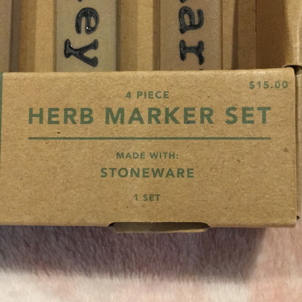 Smith & Hawken Ceramic Garden Herb Marker Boxed Set NWT Stoneware 6x6.5” - Picture 5 of 15